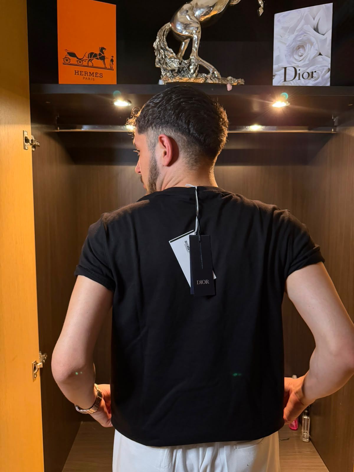 Dior Siyah Baskılı Premium Erkek Tişört
