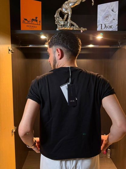 Dior Siyah Baskılı Premium Erkek Tişört
