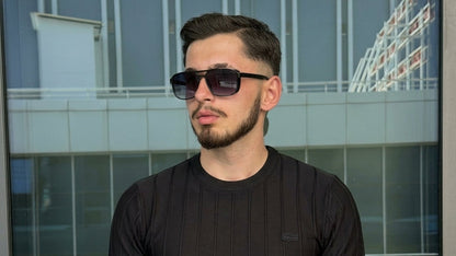 HILLS Çizgili Fit Doku Kısa Kollu T-Shirt / Triko T-Shirt