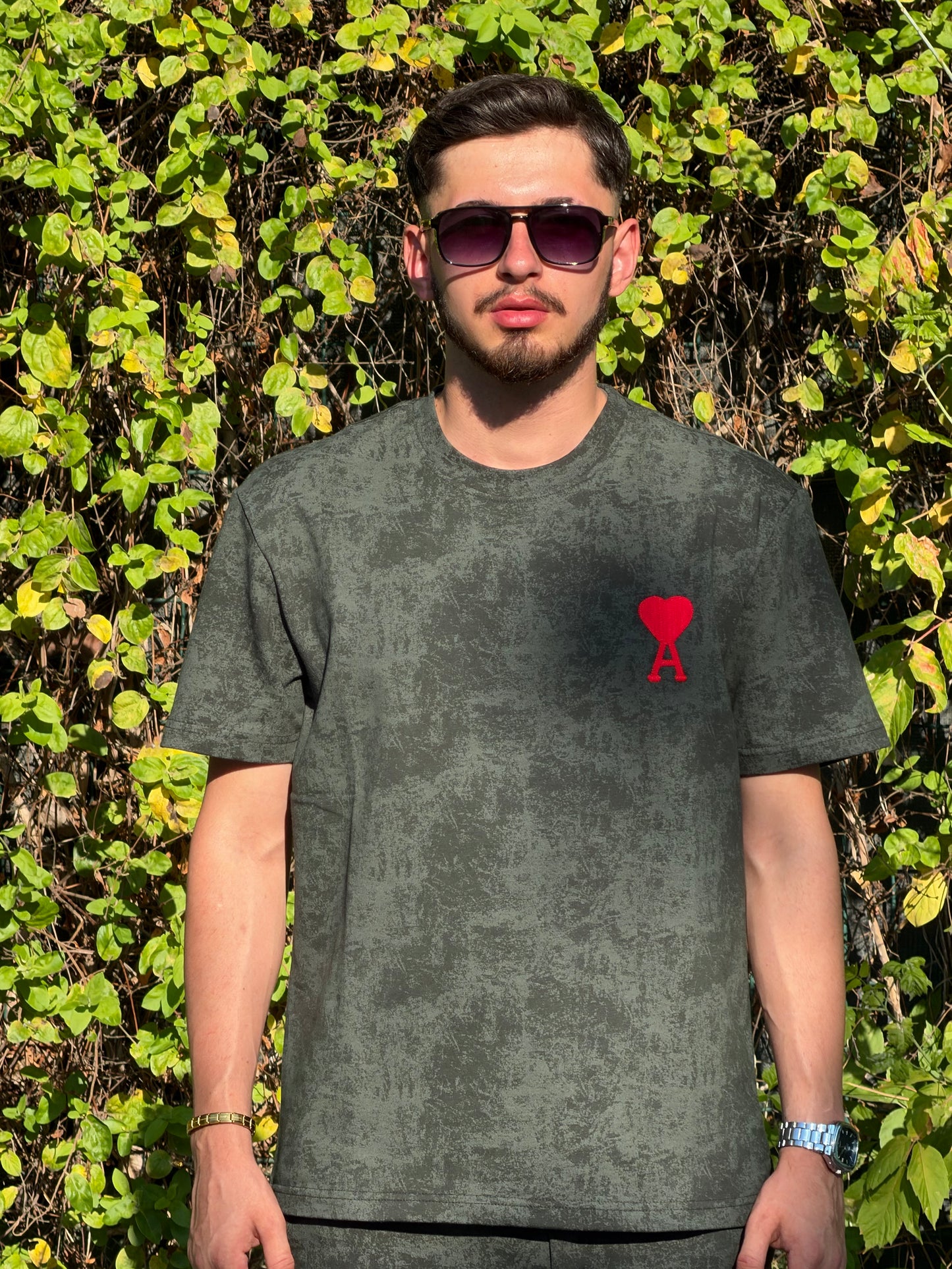 HILLS LABEL Erkek Premium T-Shirt & Şort Takım – Haki