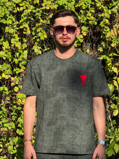 HILLS LABEL Erkek Premium T-Shirt & Şort Takım – Haki