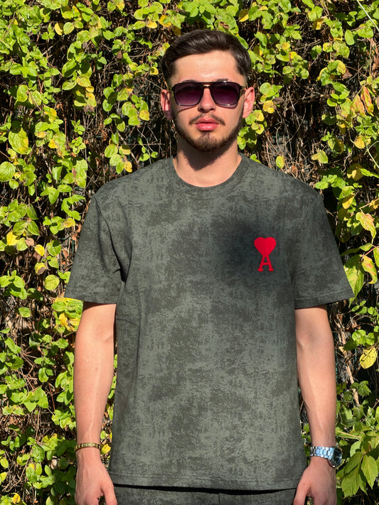 HILLS LABEL Erkek Premium T-Shirt & Şort Takım – Haki