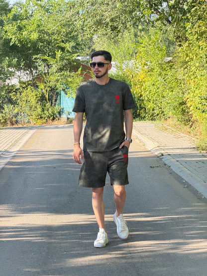 HILLS LABEL Erkek Premium T-Shirt & Şort Takım – Haki