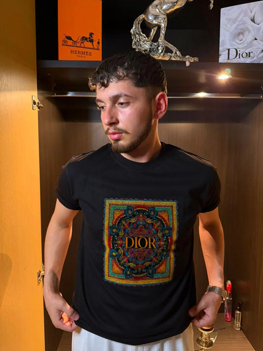 Dior Siyah Baskılı Premium Erkek Tişört