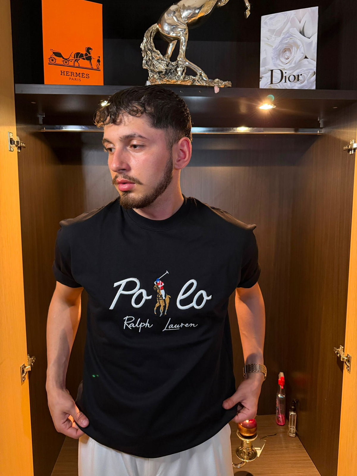 Polo Ralph Lauren Siyah Logo Nakışlı Erkek Tişört