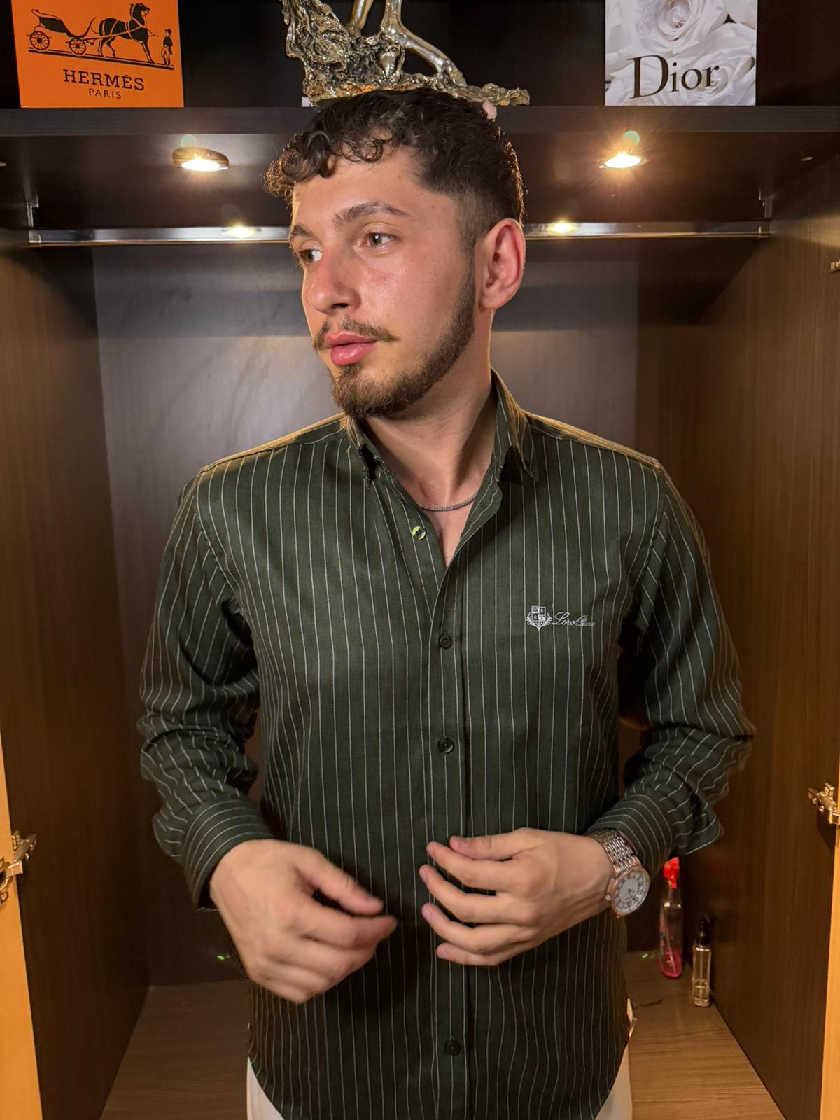 Loro Piana İnce Çizgili Premium Gömlek