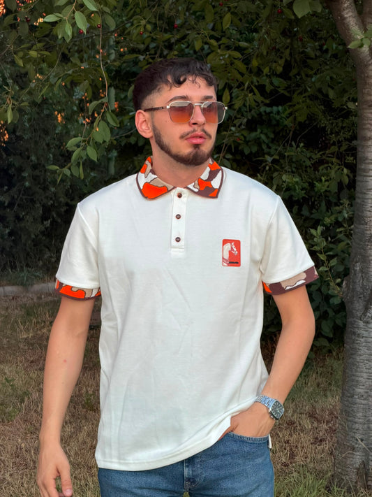 HILLS LABEL Horse Detaylı Desenli Yaka Polo Tişört – Ekru