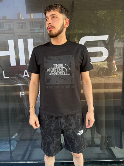 HILLS Oversize Baskılı Tişört & Şort Takım – Turkuaz