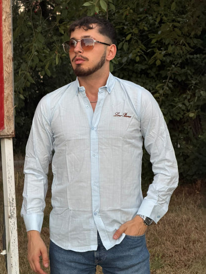 Loro Piana Baskı Detaylı Siyah Gömlek