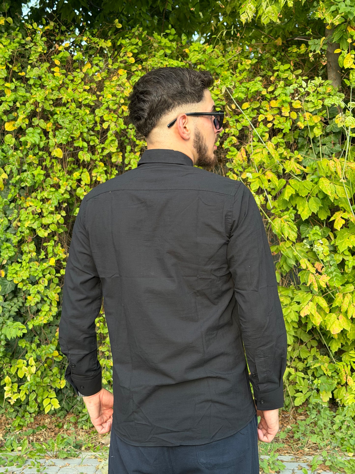 Loro Piana Baskı Detaylı Siyah Gömlek