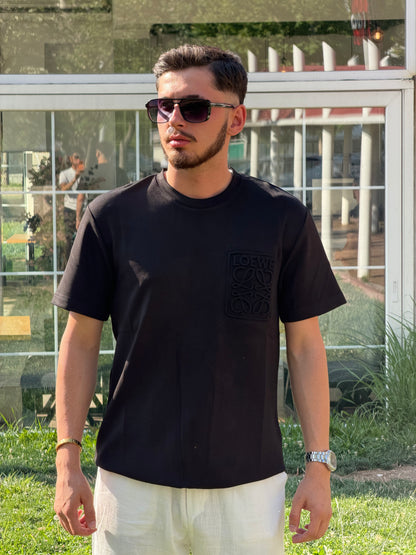 Loewe Baskılı Siyah Tişört