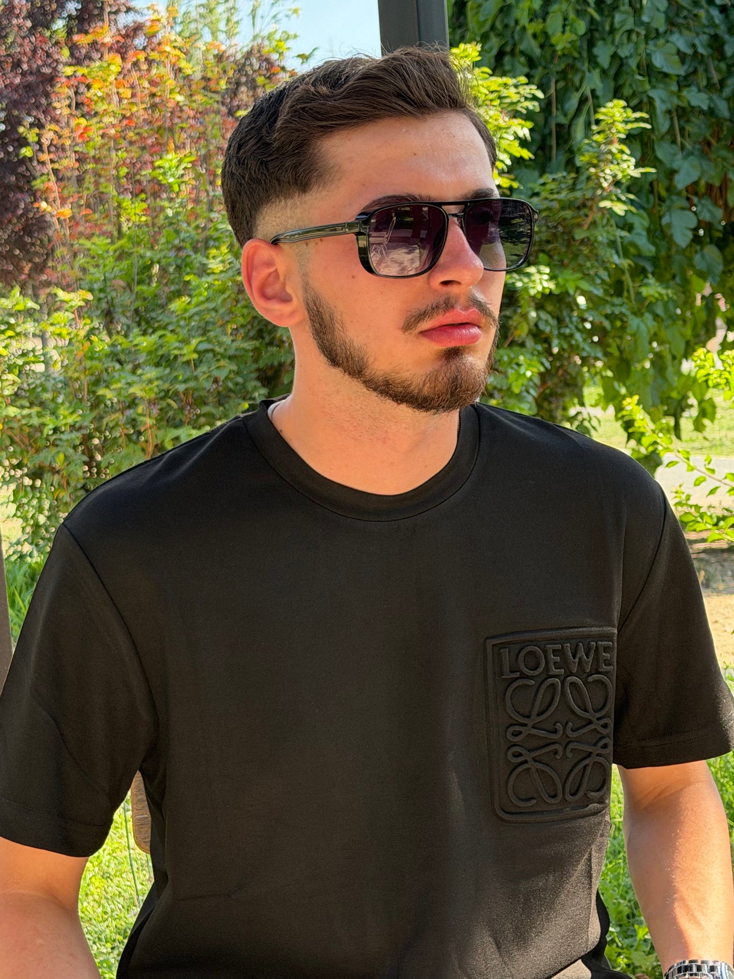 Loewe Baskılı Siyah Tişört